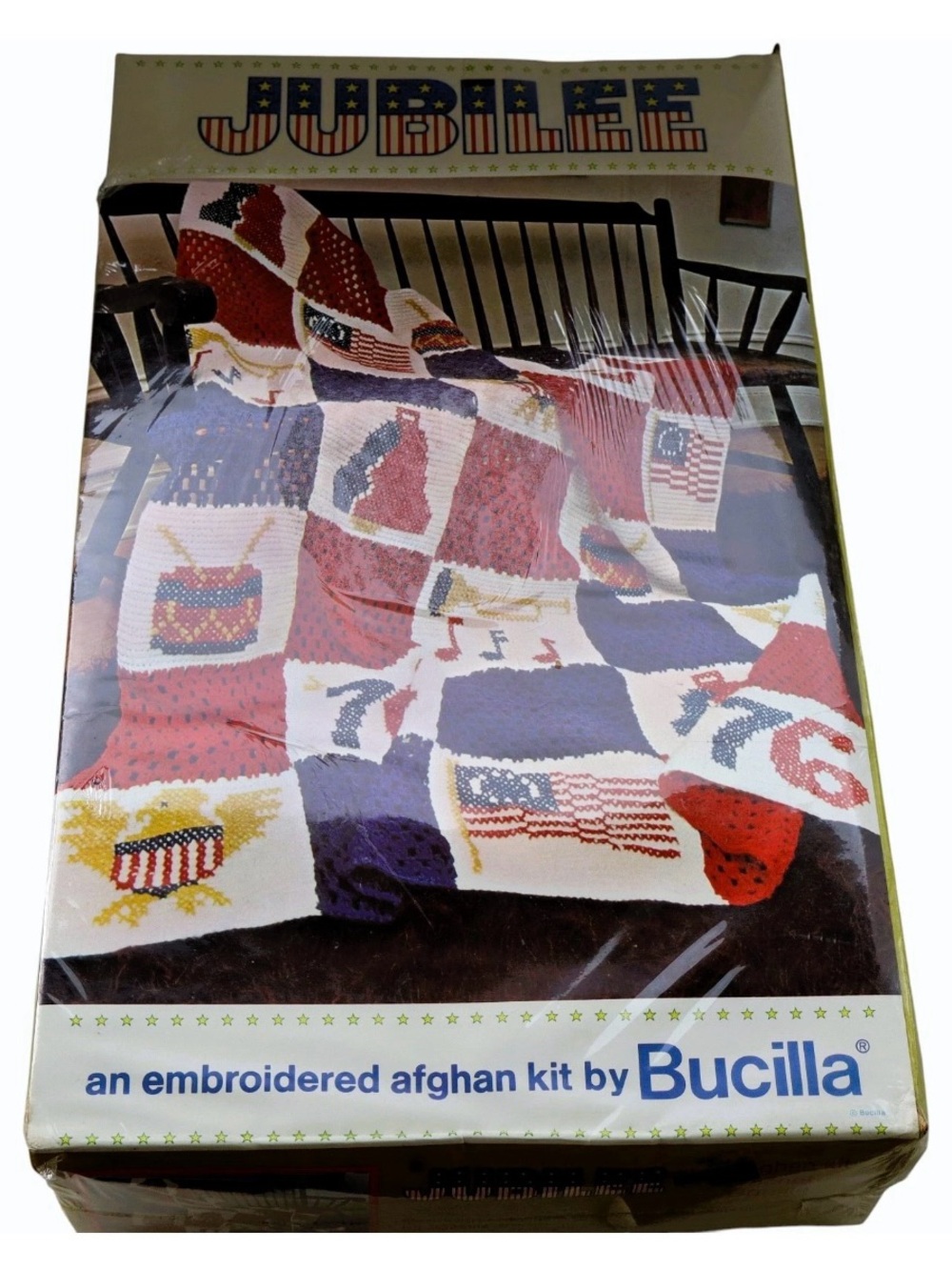 Vintage Bucilla Jubilee Afghan Crochet Kit #7831 1976 Bicentennial NOS